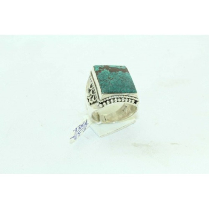925 Sterling Silver Unisex Turquoise Stone Oxidised Polish | Save 33% - Rajasthan Living 6