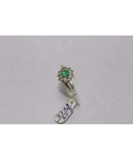 Hallmarked 925 Sterling Silver Ring Real Green Emerald & Diamonds | Save 33% - Rajasthan Living 3