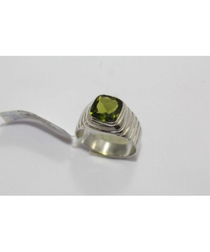 925 Hallmarked Sterling Silver Mens Ring Real Green Peridot Gemstone | Save 33% - Rajasthan Living