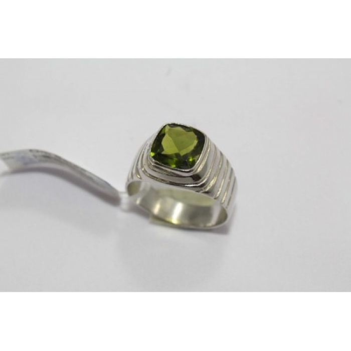 925 Hallmarked Sterling Silver Mens Ring Real Green Peridot Gemstone | Save 33% - Rajasthan Living 5