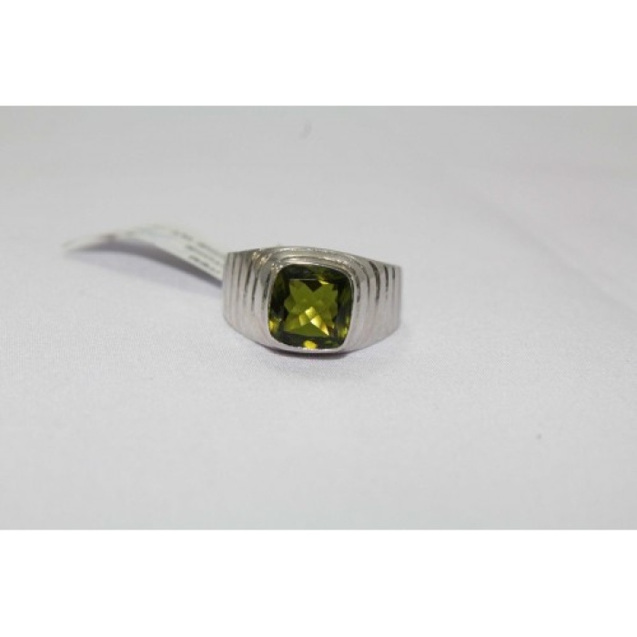 925 Hallmarked Sterling Silver Mens Ring Real Green Peridot Gemstone | Save 33% - Rajasthan Living 8