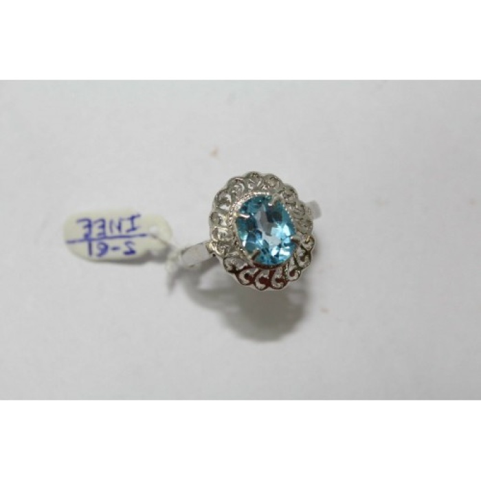 925 Hallmarked Sterling Silver Real Blue Topaz Gemstone | Save 33% - Rajasthan Living 5