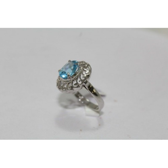 925 Hallmarked Sterling Silver Real Blue Topaz Gemstone | Save 33% - Rajasthan Living 8