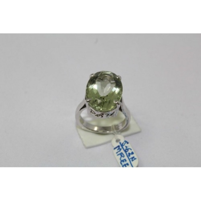 92.5 StampedSterling Silver Ring Natural Green Amethyst Stone | Save 33% - Rajasthan Living 13