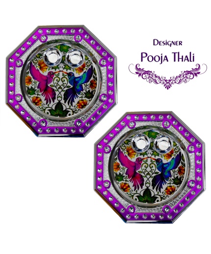 Handmade Multicolor Decorative Rakhi Pooja Thali By iHandikart Haldi-KumKum Tika Pooja Thali | Save 33% - Rajasthan Living 5