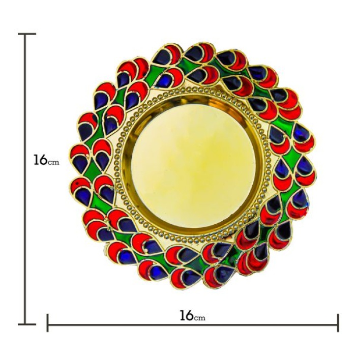 Handmade Multicolor Decorative Rakhi Pooja Thali By iHandikart Haldi-KumKum Tika Pooja Thali | Save 33% - Rajasthan Living 8