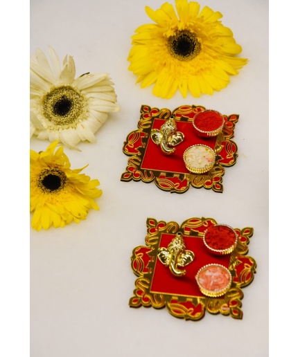 Handmade Multicolor Decorative Rakhi Pooja Thali By iHandikart Haldi-KumKum Tika Pooja Thali | Save 33% - Rajasthan Living