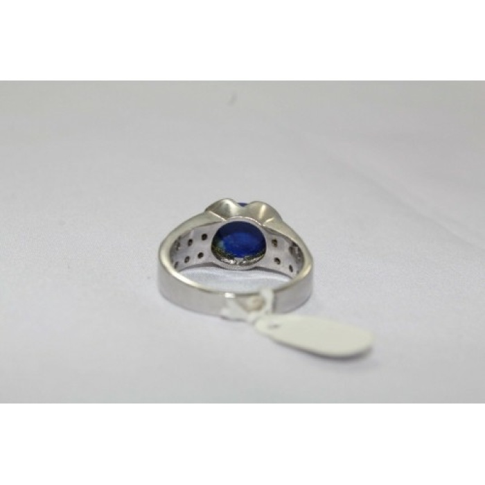 925 Hallmarked Sterling Silver Mens Ring Real Blue Lapis Gemstone & Zircons | Save 33% - Rajasthan Living 6