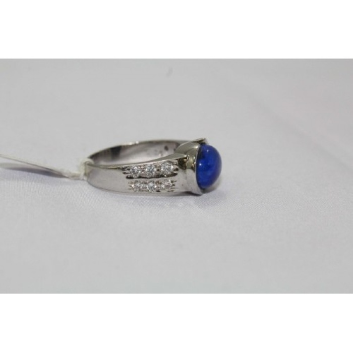 925 Hallmarked Sterling Silver Mens Ring Real Blue Lapis Gemstone & Zircons | Save 33% - Rajasthan Living 11