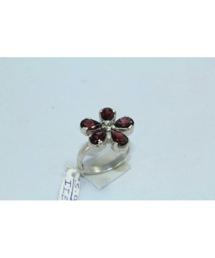 925 Sterling Silver Women’s Ring Real Natural Garnet Stone Flower Design | Save 33% - Rajasthan Living 3