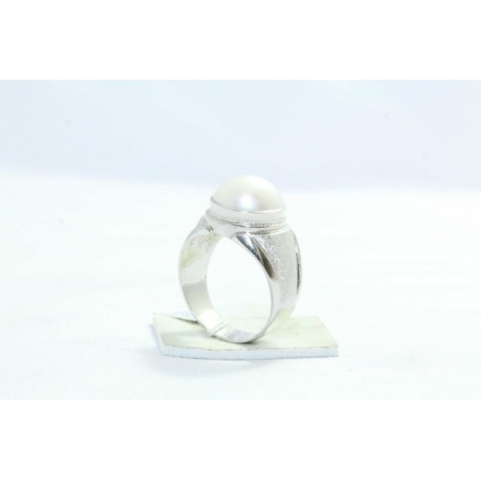 925 Hallmarked Sterling Silver Men’s Ring White Pearl | Save 33% - Rajasthan Living 10