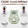 iHandikart  Aroma Ceramic Burner With Scanted/Aroma Oil 10ml Bottle, Fragrance-Rose, Sandalwood | Save 33% - Rajasthan Living 10