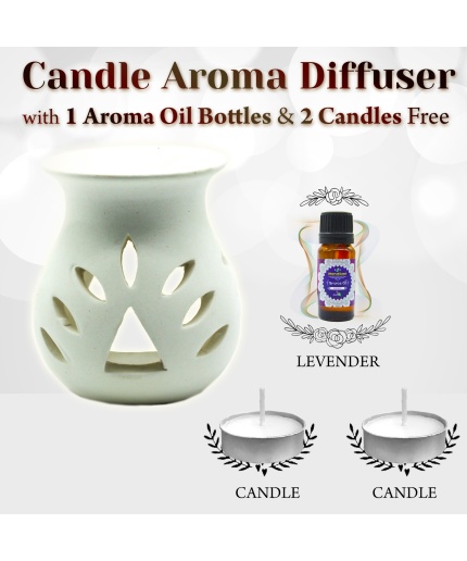 iHandikart  Aroma Ceramic Burner With Scanted/Aroma Oil 10ml Bottle, Fragrance-Leveder | Save 33% - Rajasthan Living