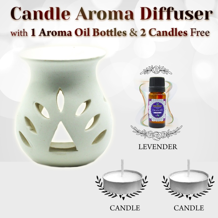 iHandikart  Aroma Ceramic Burner With Scanted/Aroma Oil 10ml Bottle, Fragrance-Leveder | Save 33% - Rajasthan Living 5