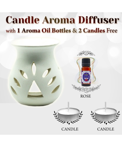 iHandikart  Aroma Ceramic Burner With Scanted/Aroma Oil 10ml Bottle, Fragrance-Rose | Save 33% - Rajasthan Living