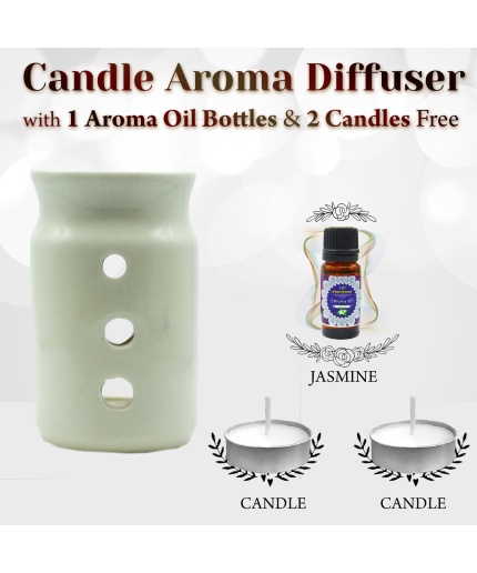 iHandikart  Aroma Ceramic Burner With Scanted/Aroma Oil 10ml Bottle, Fragrance-Jasmin | Save 33% - Rajasthan Living