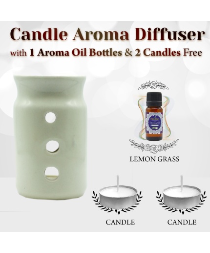 iHandikart  Aroma Ceramic Burner With Scanted/Aroma Oil 10ml Bottle, Fragrance-Lemon Grass | Save 33% - Rajasthan Living
