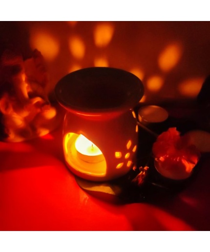 iHandikart  Aroma Ceramic Burner With Scanted/Aroma Oil 10ml Bottle, Fragrance-Rose | Save 33% - Rajasthan Living 3