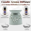 iHandikart  Aroma Ceramic Burner With Scanted/Aroma Oil 10ml Bottle, Fragrance-Sandalwood, Lemon Grass | Save 33% - Rajasthan Living 10