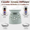 iHandikart  Aroma Ceramic Burner With Scanted/Aroma Oil 10ml Bottle, Fragrance-Rose, Jasmine | Save 33% - Rajasthan Living 10