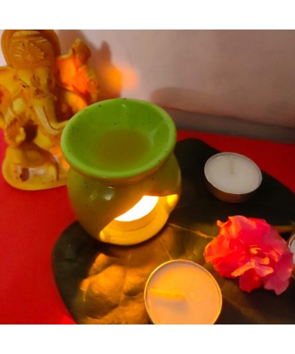 iHandikart  Aroma Ceramic Burner With Scanted/Aroma Oil 10ml Bottle, Fragrance-Rose, Lemon Grass | Save 33% - Rajasthan Living 3