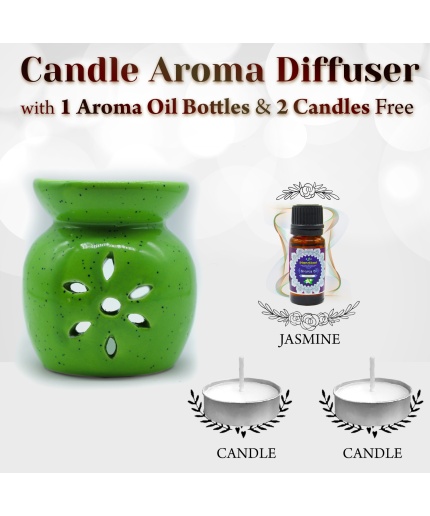 iHandikart  Aroma Ceramic Burner With Scanted/Aroma Oil 10ml Bottle, Fragrance-Jasmin | Save 33% - Rajasthan Living