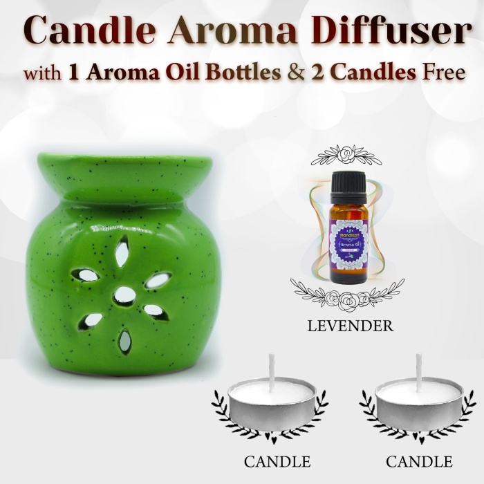 iHandikart  Aroma Ceramic Burner With Scanted/Aroma Oil 10ml Bottle, Fragrance-Leveder | Save 33% - Rajasthan Living 5