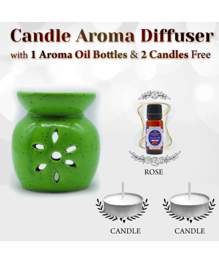 iHandikart  Aroma Ceramic Burner With Scanted/Aroma Oil 10ml Bottle, Fragrance-Rose | Save 33% - Rajasthan Living