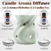 iHandikart  Aroma Ceramic Burner With Scanted/Aroma Oil 10ml Bottle, Fragrance-Lemon Grass,Jasmine | Save 33% - Rajasthan Living 10