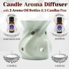 iHandikart  Aroma Ceramic Burner With Scanted/Aroma Oil 10ml Bottle, Fragrance-Sandalwood, Jasmine | Save 33% - Rajasthan Living 10