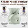 iHandikart  Aroma Ceramic Burner With Scanted/Aroma Oil 10ml Bottle, Fragrance-Sandalwood, Lemon Grass | Save 33% - Rajasthan Living 10