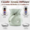 iHandikart  Aroma Ceramic Burner With Scanted/Aroma Oil 10ml Bottle, Fragrance-Rose, Jasmine | Save 33% - Rajasthan Living 10