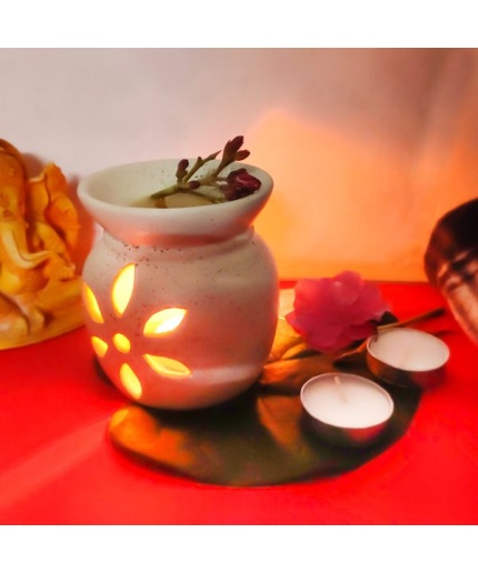 iHandikart  Aroma Ceramic Burner With Scanted/Aroma Oil 10ml Bottle, Fragrance-Rose, Levender | Save 33% - Rajasthan Living 3