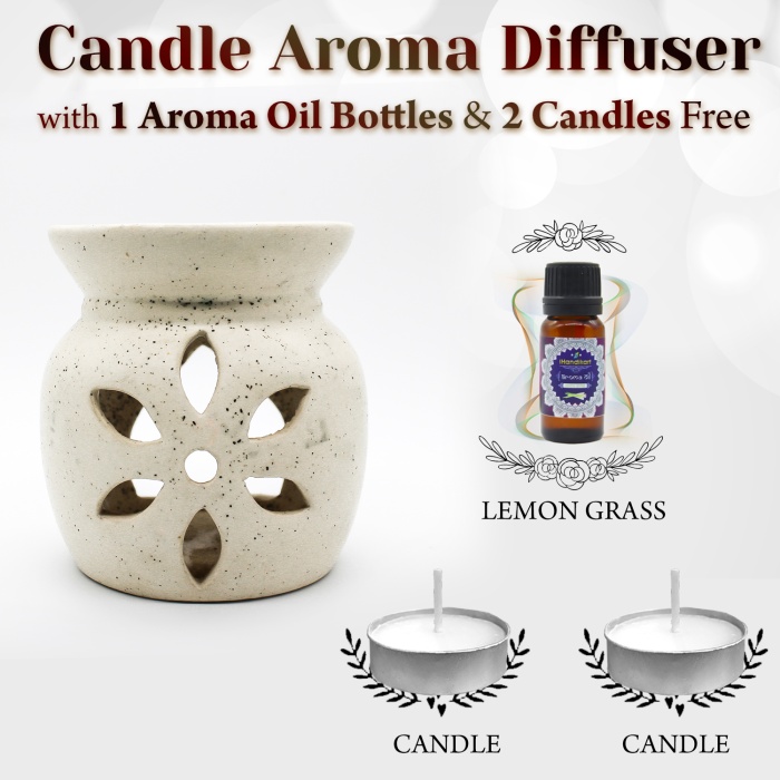 iHandikart  Aroma Ceramic Burner With Scanted/Aroma Oil 10ml Bottle, Fragrance-Lemon Grass | Save 33% - Rajasthan Living 5