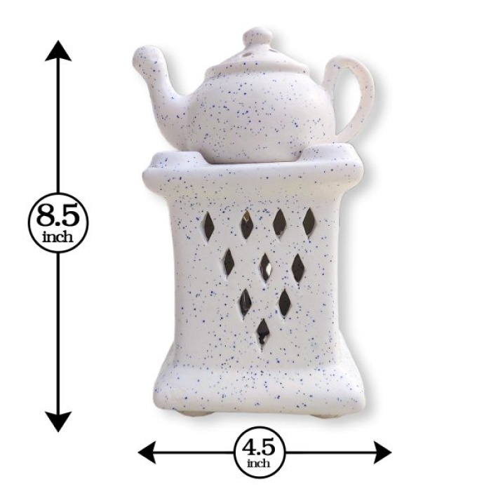 Decorative Electric Ceramic Aroma Oil Burner From iHandikart With Ceramic Diffuser And 4 Aroma Rose,Jasmine,Levender,Lemon Grass oil/Scented Oil/Fragrance 10 ml Bottle | Save 33% - Rajasthan Living 8