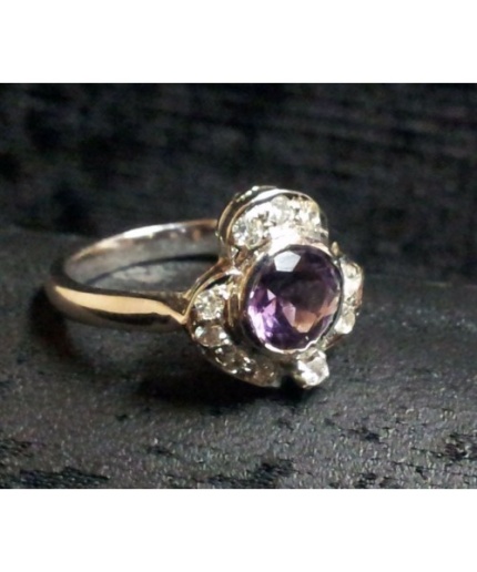 925 Sterling Silver Ring, Real Amethyst Stone, Zircons, Women’s | Save 33% - Rajasthan Living 3