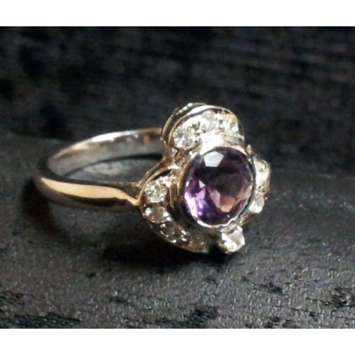925 Sterling Silver Ring, Real Amethyst Stone, Zircons, Women’s | Save 33% - Rajasthan Living 6