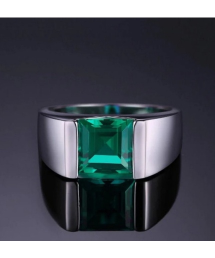 Emerald Men’s Ring, 925 Sterling Silver Ring,Gemstone Ring ,Emerald Band,Men’s Ring,Gift For Men,Men’s Jewelry,Men Engagement Ring | Save 33% - Rajasthan Living