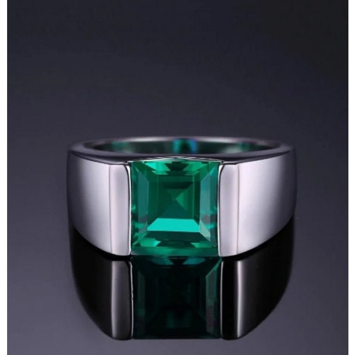 Emerald Men’s Ring, 925 Sterling Silver Ring,Gemstone Ring ,Emerald Band,Men’s Ring,Gift For Men,Men’s Jewelry,Men Engagement Ring | Save 33% - Rajasthan Living 5