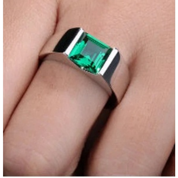 Emerald Men’s Ring, 925 Sterling Silver Ring,Gemstone Ring ,Emerald Band,Men’s Ring,Gift For Men,Men’s Jewelry,Men Engagement Ring | Save 33% - Rajasthan Living 7