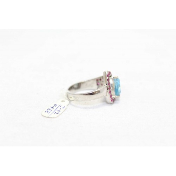 Handmade 925 Sterling Silver Women Natural Blue Topaz Ruby Stone | Save 33% - Rajasthan Living 11