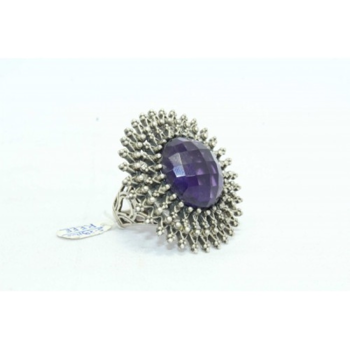 Handmade 925 Sterling Silver Women Natural Purple Amethyst Cocktail Ring | Save 33% - Rajasthan Living 7