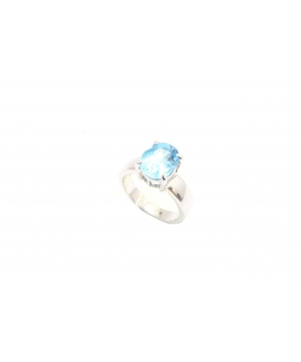 Handmade 925 Sterling Silver Women Ring Natural Semi Precious Blue Topaz Stone | Save 33% - Rajasthan Living