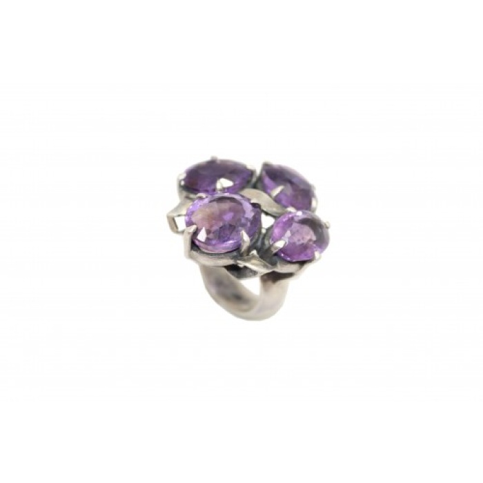Handmade Designer Ring 925 Sterling Silver Purple Amethyst Gem Stones P 496 | Save 33% - Rajasthan Living 5