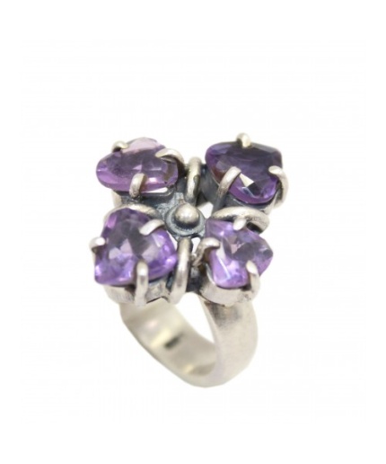 Handmade Designer Ring 925 Sterling Silver Purple Amethyst Gem Stones | Save 33% - Rajasthan Living