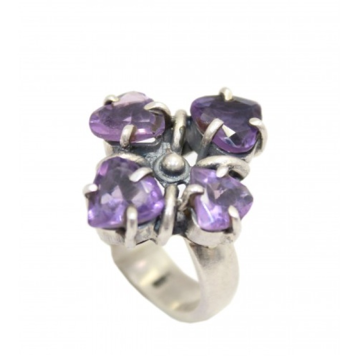 Handmade Designer Ring 925 Sterling Silver Purple Amethyst Gem Stones | Save 33% - Rajasthan Living 5