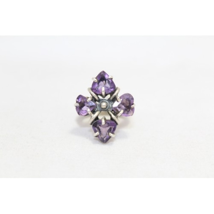 Handmade Designer Ring 925 Sterling Silver Purple Amethyst Gem Stones | Save 33% - Rajasthan Living 8