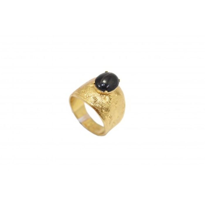Handmade Men’s Ring 925 Sterling Silver gold plated black onyx Stone | Save 33% - Rajasthan Living 5