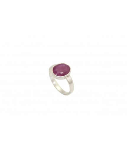 925 Sterling Silver Unisex Ring Red Ruby Stone Oxidised Polish | Save 33% - Rajasthan Living