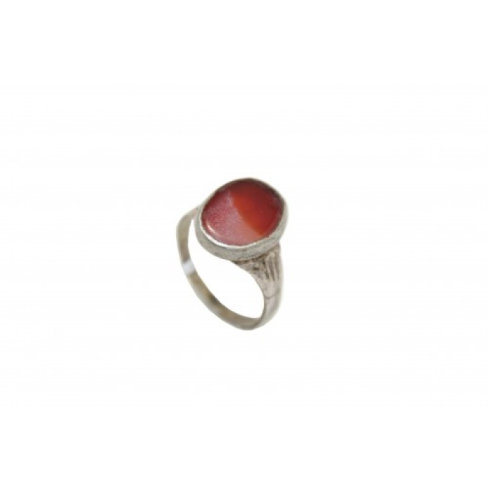 925 Sterling Silver Unisex Ring Orange Carnelian Stone Oxidised Polish | Save 33% - Rajasthan Living 5